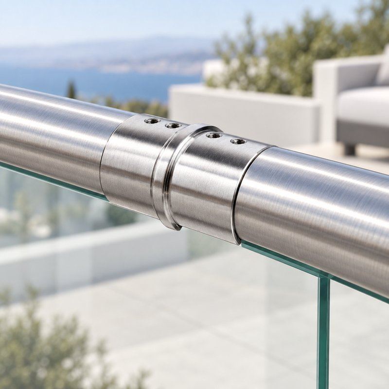 Reflective Silver Inline Round Slotted Top-rail Connector