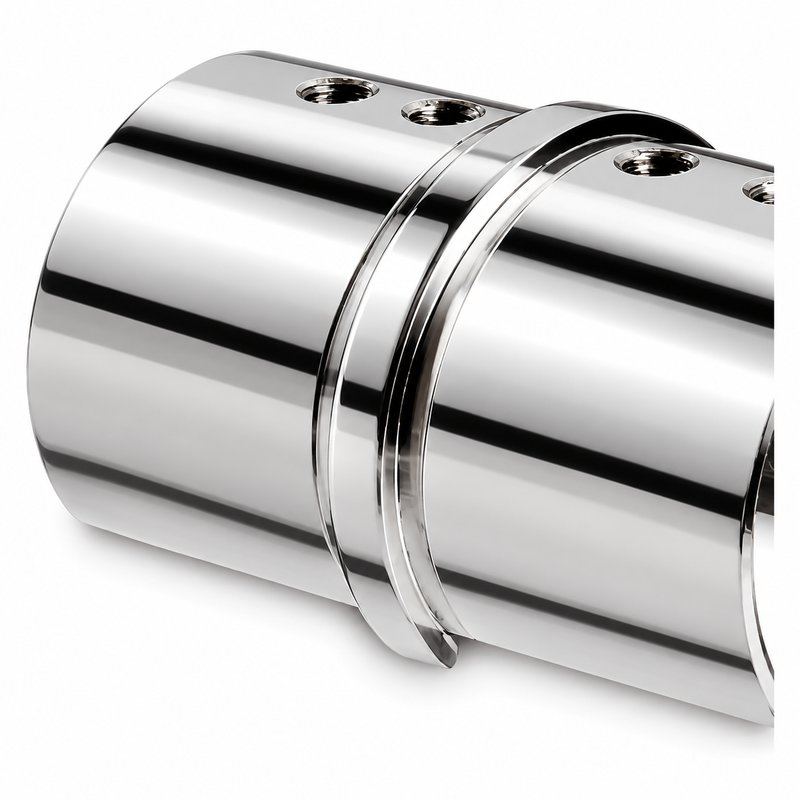 Reflective Silver Inline Round Slotted Top-rail Connector