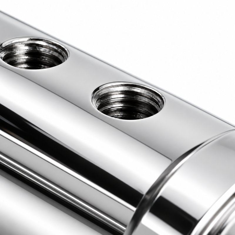 Reflective Silver Inline Round Slotted Top-rail Connector