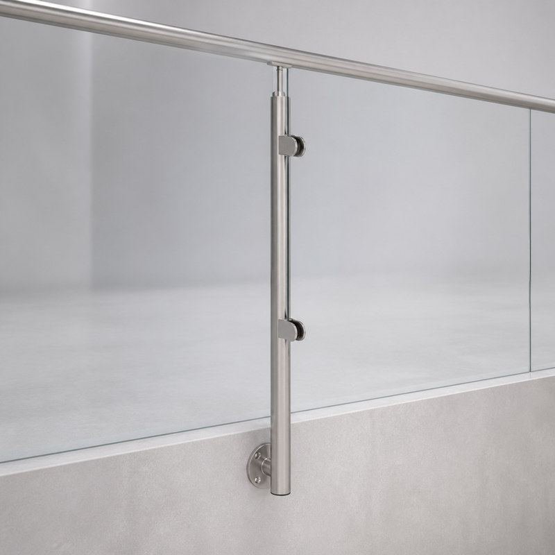 Side-mounted Glass Railing End Post