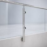 Reflective Silver Side-mounted Glass Railing End Post