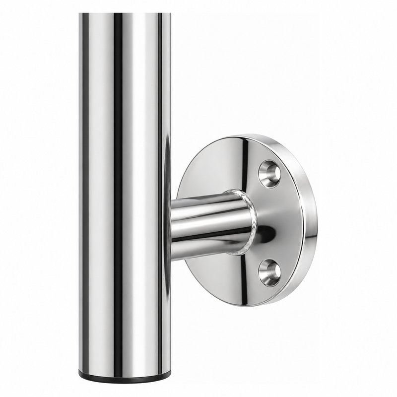 Reflective Silver Side-mounted Glass Railing End Post