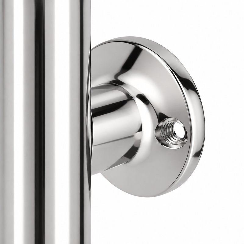 Reflective Silver Side-mounted Glass Railing End Post
