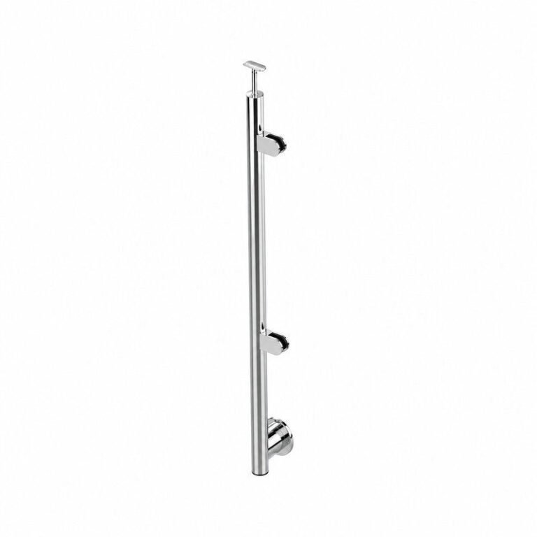 Reflective Silver Side-mounted Glass Railing End Post
