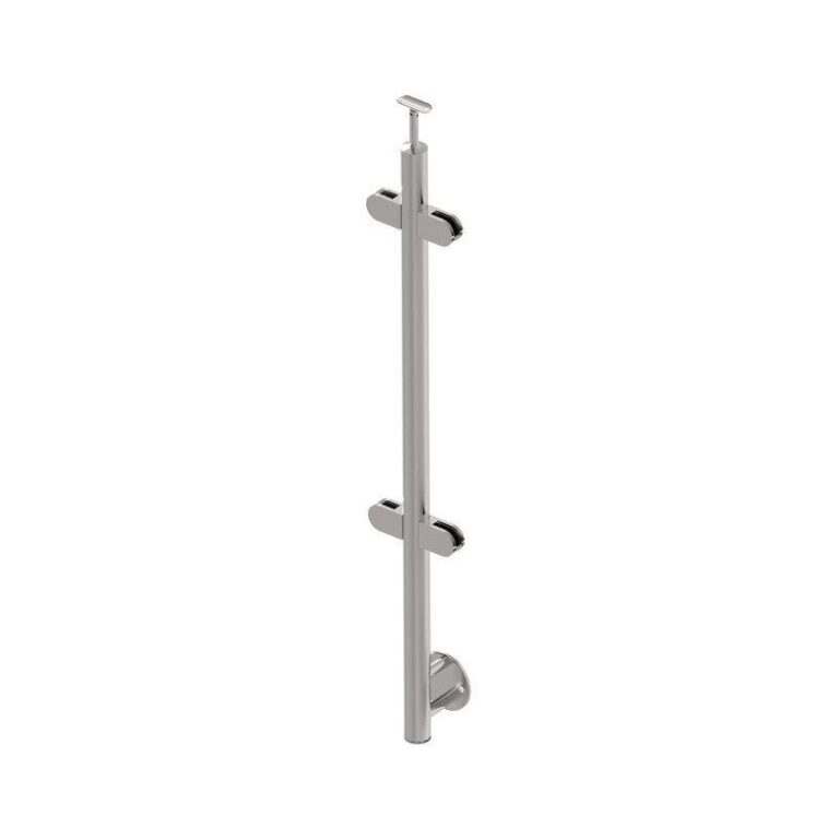 Side-mounted Inline Glass Railing Post