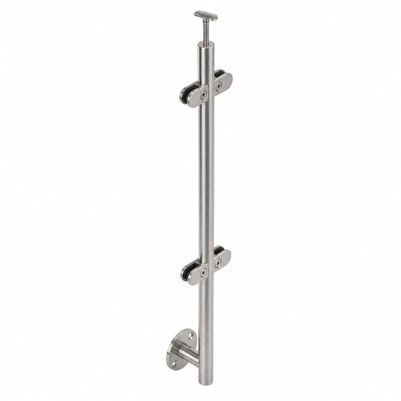 Side-mounted Inline Glass Railing Post
