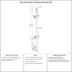 Side-mounted Inline Glass Railing Post
