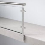 Reflective Silver Side-mounted Inline Glass Railing Post
