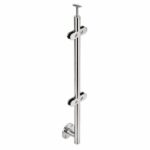 Reflective Silver Side-mounted Inline Glass Railing Post