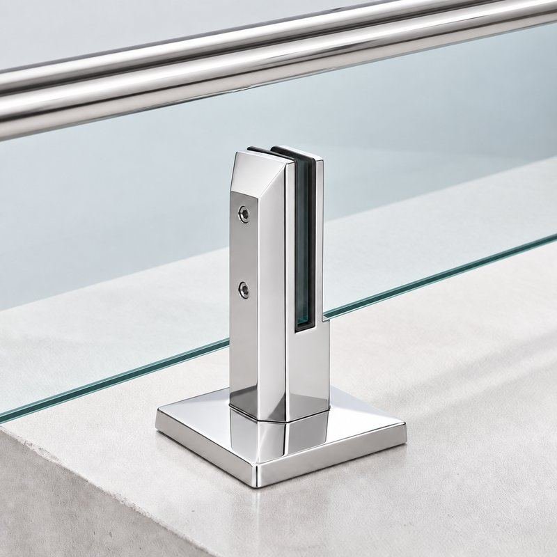 Reflective Silver Chamfered-head Square-base Glass Spigot