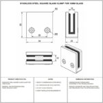 Square Glass Clamp with Lower Face Screws