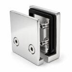 Reflective Silver Square Glass Clamp with Lower Face Screws