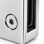 Reflective Silver Square Glass Clamp with Lower Face Screws