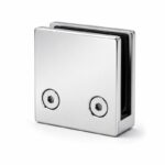 Reflective Silver Square Glass Clamp with Lower Face Screws