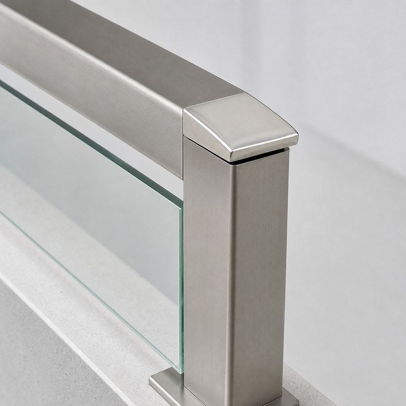 Square Glass Railing End Cap