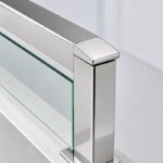 Reflective Silver Square Glass Railing End Cap