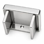 Reflective Silver Square Glass Railing End Cap