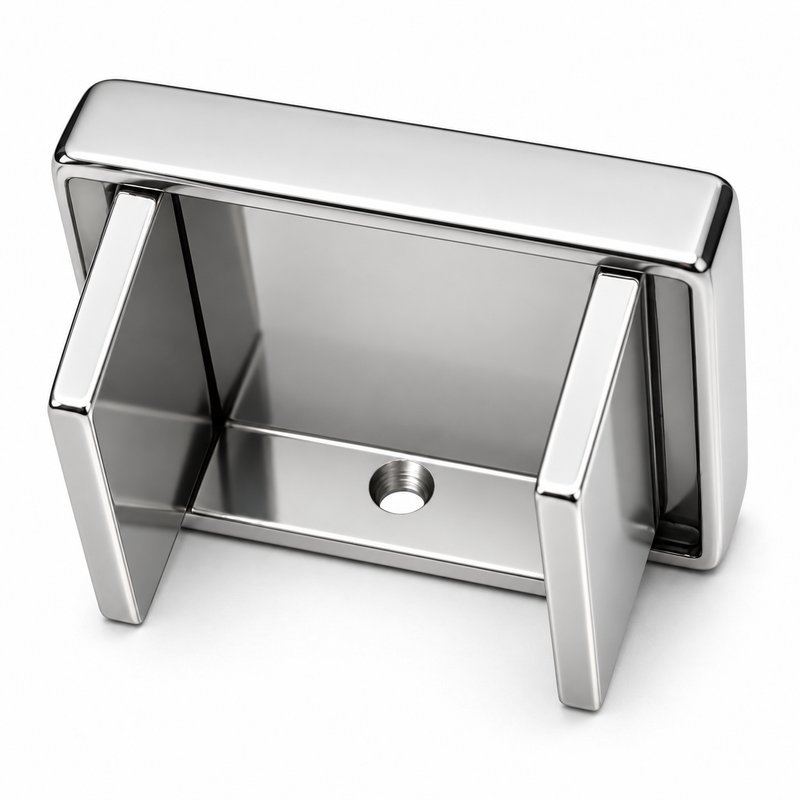 Reflective Silver Square Glass Railing End Cap