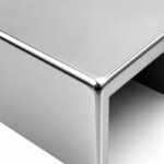 Reflective Silver Square Glass Railing End Cap