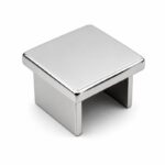 Reflective Silver Square Glass Railing End Cap