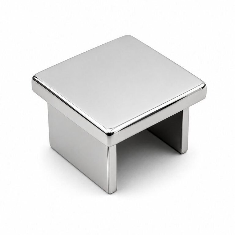 Reflective Silver Square Glass Railing End Cap