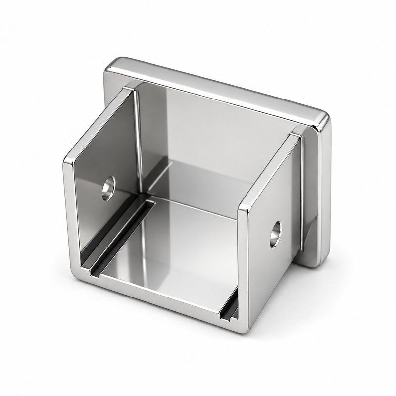 Reflective Silver Square Glass Railing End Cap