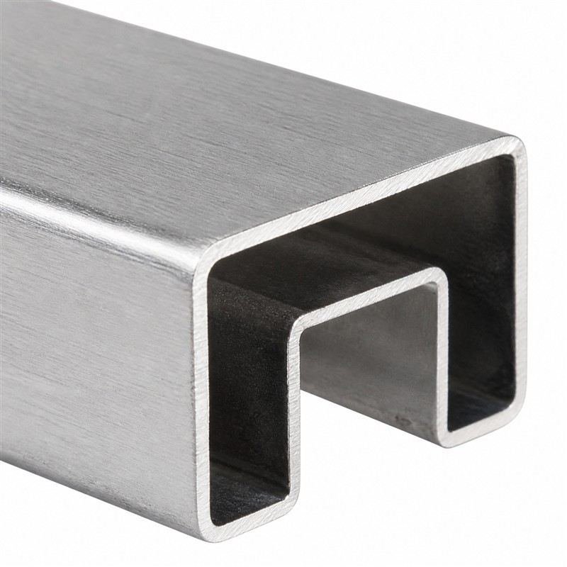 Square Slotted Glass Handrail Tube