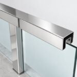 Reflective Silver Square Slotted Glass Handrail Tube