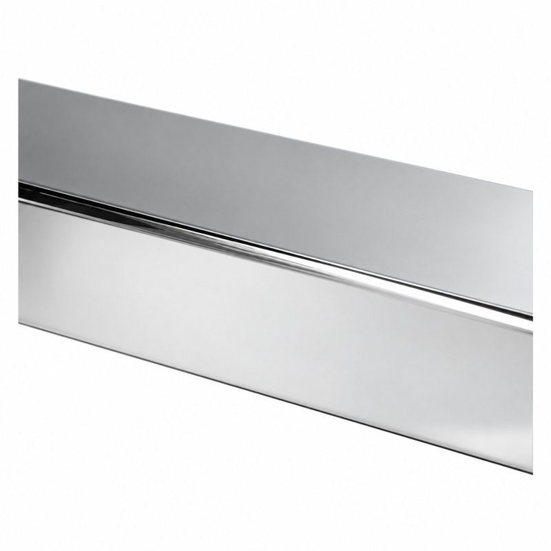 Reflective Silver Square Slotted Glass Handrail Tube