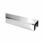 Reflective Silver Square Slotted Glass Handrail Tube