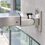 Reflective Silver Pivoting Square Handrail Wall Connector