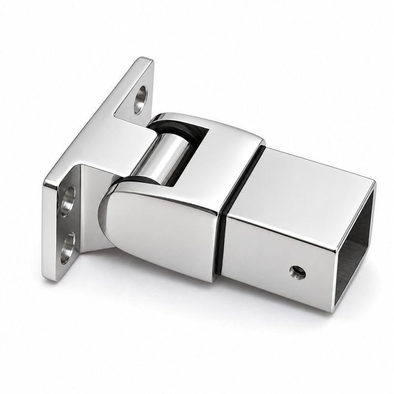 Reflective Silver Pivoting Square Handrail Wall Connector