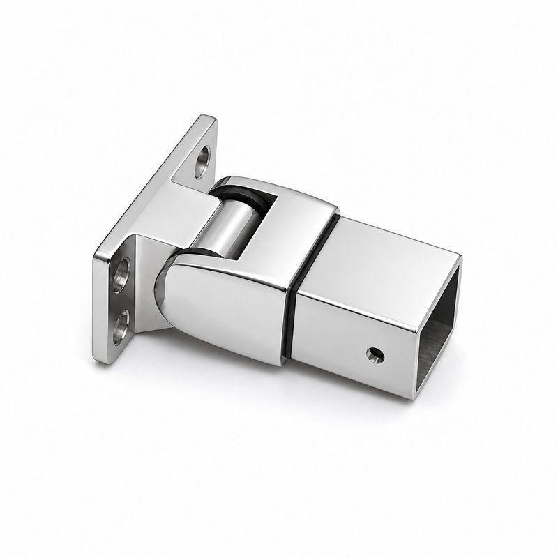 Reflective Silver Pivoting Square Handrail Wall Connector