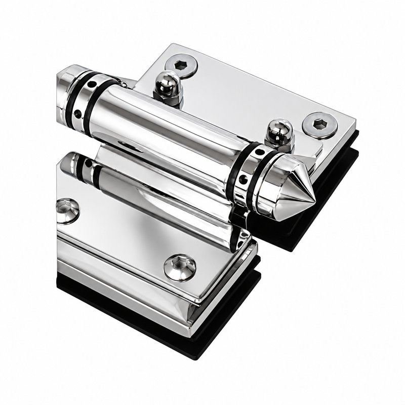 Bolt-Plate Glass-to-Glass Pool Gate Hinge — Polished silver appearance concept