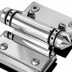 Bolt-Plate Glass-to-Glass Pool Gate Hinge — Polished silver appearance concept