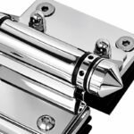 Bolt-Plate Glass-to-Glass Pool Gate Hinge — Polished silver appearance concept