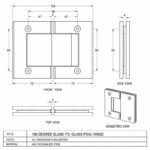 Rectangular Glass-to-Glass Pool Gate Hinge