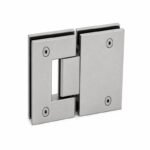 Rectangular Glass-to-Glass Pool Gate Hinge — Matte silver appearance concept