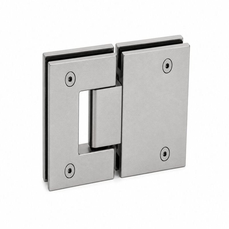 Rectangular Glass-to-Glass Pool Gate Hinge — Matte silver appearance concept