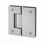 Rectangular Glass-to-Glass Pool Gate Hinge — Matte silver appearance concept