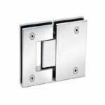 Rectangular Glass-to-Glass Pool Gate Hinge — Polished silver appearance concept