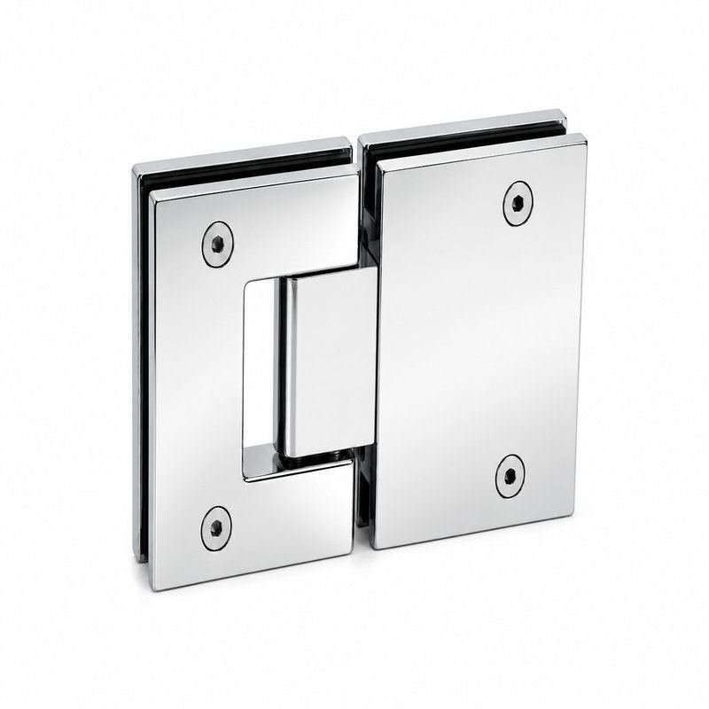 Rectangular Glass-to-Glass Pool Gate Hinge — Polished silver appearance concept