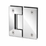 Rectangular Glass-to-Glass Pool Gate Hinge — Polished silver appearance concept