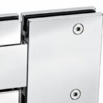Rectangular Glass-to-Glass Pool Gate Hinge — Polished silver appearance concept