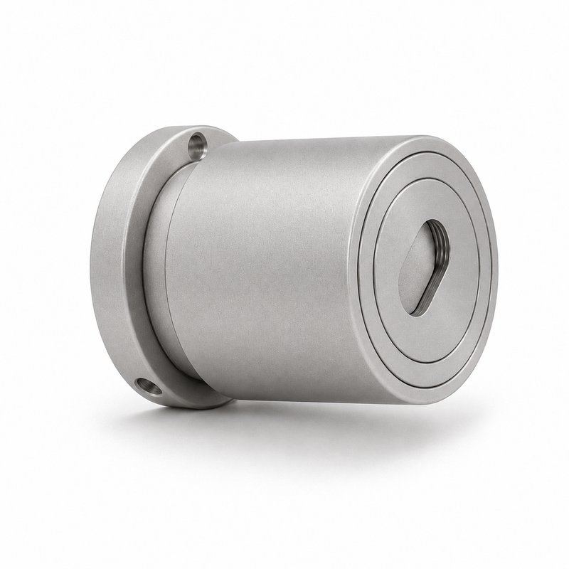 Slotted-Cap Pool Fence Glass Adapter — Matte silver appearance concept