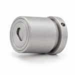 Slotted-Cap Pool Fence Glass Adapter — Matte silver appearance concept