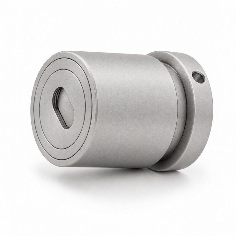 Slotted-Cap Pool Fence Glass Adapter — Matte silver appearance concept