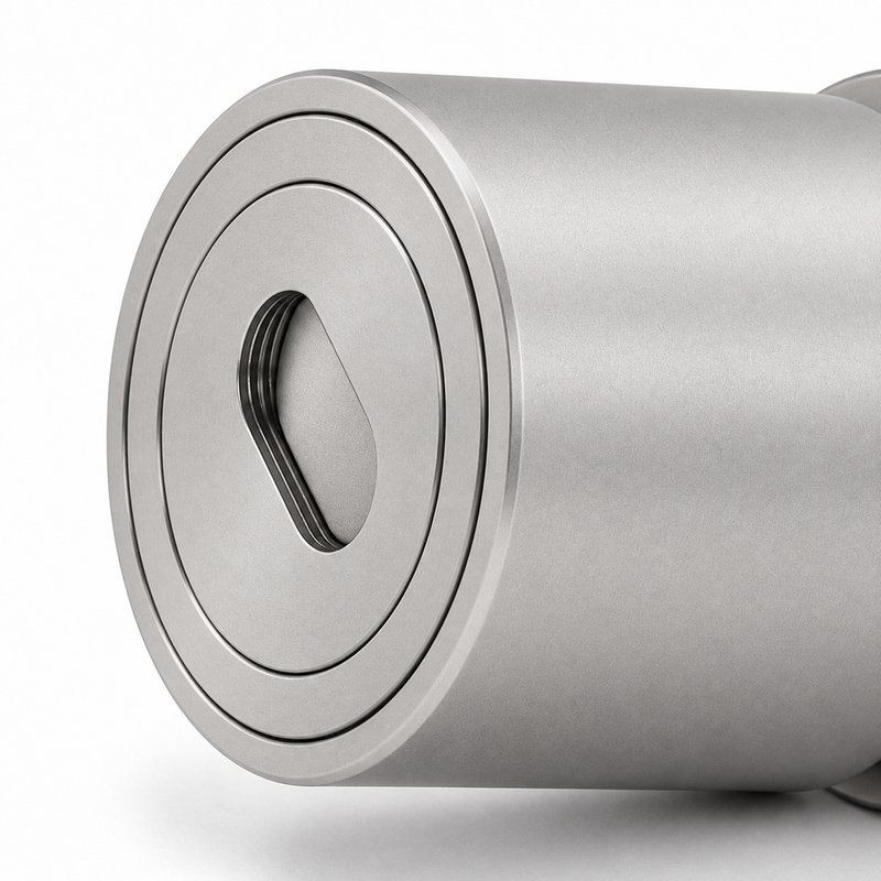 Slotted-Cap Pool Fence Glass Adapter — Matte silver appearance concept