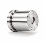 Slotted-Cap Pool Fence Glass Adapter — Polished silver appearance concept