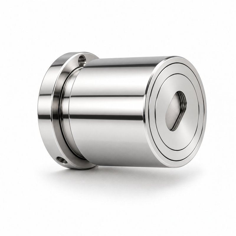 Slotted-Cap Pool Fence Glass Adapter — Polished silver appearance concept